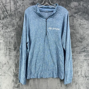 Lululemon Peloton Metal Vent Tech Blue 1/4 Zip Pullover Men's XXL Stretch - Picture 1 of 15