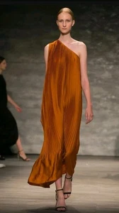 Vestido plisado Tome de un hombro 2014 talla de pasarela mediana diseñador - Imagen 1 de 13