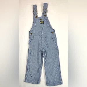 VINTAGE OSHKOSH BGOSH Jungen Latzhose 3T blau gestreift Engineer Vestbak 70er 80er USA - Bild 1 von 11
