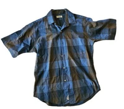 Men's Vintage Blue Plaid Button Up Shirt Size Small - Image 1 of 3