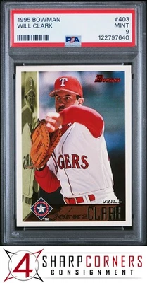 1995 BOWMAN #403 WILL CLARK RANGERS POP 4 PSA 9 - Image 1 of 2