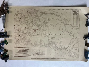Vintage Drummond Island Michigan yacht Haven resort paper map sailing - Picture 1 of 9