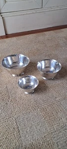 Lot 3 Paul Revere Oneida Reproduction Silverplate Bowls 6", 5", 3.75" - Picture 1 of 7