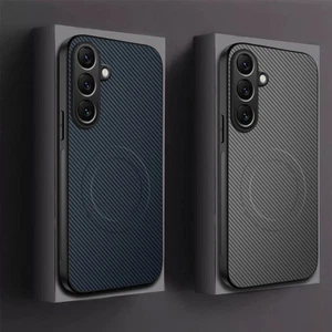 Etui magnétique fibre carbone pour Samsung S25 S24 Ultra S23 A17 A16 A15 Cover - Imagen 1 de 18