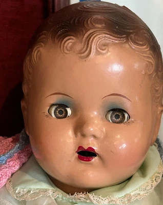 Antique Baby Doll Open Close Sleep Eyes 22" - Image 1 of 4