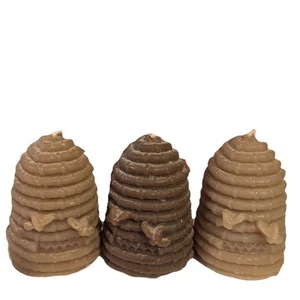 Lot of 3 100 % Pure Beeswax Candles Beehive Candle With Bee - Farmhouse Decor - Picture 1 of 6