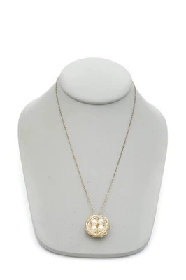 Collar nido puente perlas plata de ley 925 17" Foto 1 de 4