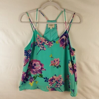 Regata Everly Anthropologie Aqua com Florais Roxas *veja a descrição* - Imagem 1 de 4