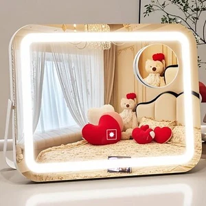 14x10 Inch Lighted Makeup Mirror with 10X Magnification - 3 Mode Dimmable LED... - Picture 1 of 8