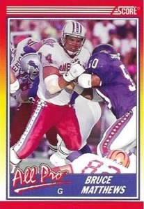 1990 Score Football #584 Bruce Matthews HOF Houston Oilers - Picture 1 of 2