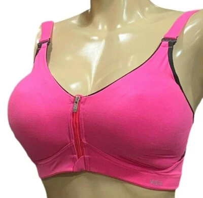 Victorias Secret Lightweight Lined Wireless Front Close Sport Bra Pink - Image 1 of 3