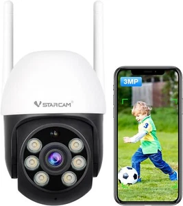 VSTARCAM 3MP Wired Security Camera Outdoor, 0.8 Inch 2.4G WiFi PTZ Dome Home ... - Picture 1 of 6