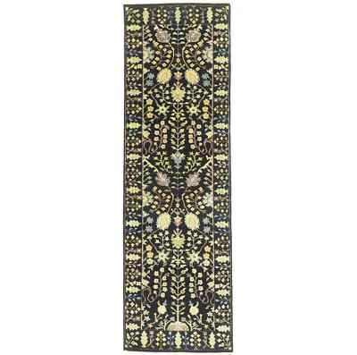 2'5X8 ft Black Tree of Life Chobi Oriental Runner Rug Floral Kitchen Carpet - Image 1 of 4