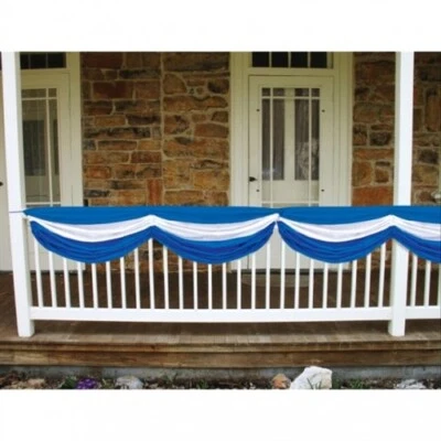 BEISTLE Blue & White Fabric Bunting w/Adjustable Drawstrings Oktoberfest Decorations