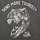 Jurassic Park Send More Tourists Czarna bawełniana koszulka z krótkim rękawem Męska XL