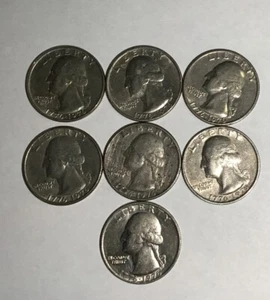7 Bicentennial Quarters, 1776-1976. - Picture 1 of 2