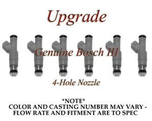 BOSCH III UPGRADE FUEL INJECTOR SET (6) 4-HOLE NOZZLE for 90-96 FORD 3.8 4.9 - Bild 1 von 1