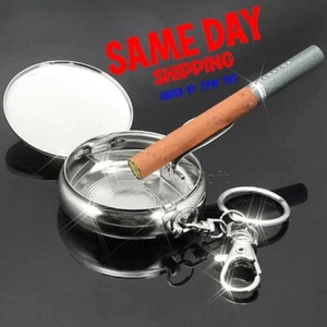 Home Use Metal Ashtray Tray Push Down Smoking Plain Cigarette Ash Tray Push Down - Picture 1 of 1