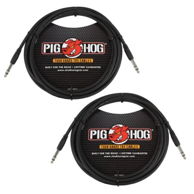 Cable de Instrumento TRS Pig Hog PTRS10 Alto Rendimiento 1/4", 10 Pies (Paquete de 2) Foto 1 de 2