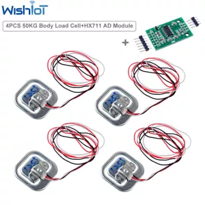 4Pcs 50KG Body Load Cell Half-bridge Strain Gauge Weight Sensor +HX711 Amplifier - Picture 1 of 6