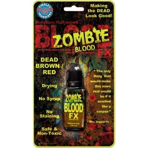 ZOMBIE BLOOD FX BOTTLE TINSLEY FAKE HORROR HALLOWEEN COSTUME PARTY STAGE MAKEUP - Picture 1 of 1