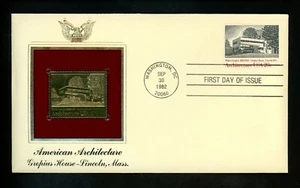 US FDC #2019-2022 PCS / Gold Foil 1982 DC American Architecture Set of 4 - Picture 1 of 12
