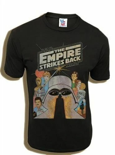 Películas Clásicas Star Wars El Imperio Golpes Negro Lavado Adulto Camiseta Camiseta Foto 1 de 1