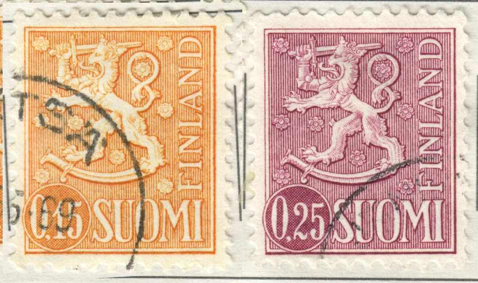 Finlandia - 1963 - 1975 Escudo de armas - Grueso círculo blanco alrededor del valor Foto 1 de 1