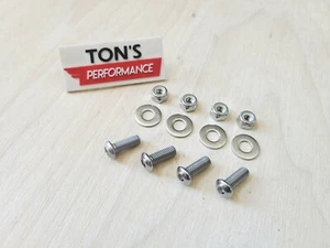 4 Stainless Steel Motorcycle License Plate Frame Bolts - Lic Tag Fastener Screws - Picture 1 of 5