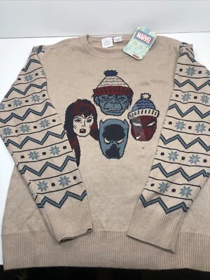 Suéter Marvel Niño Talla XL Manga Larga Navidad Vacaciones Tostado Spider-Man Hulk Foto 1 de 4