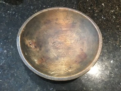 Primitive vintage  Carved Wooden Wood Bread Dough Bowl Farmhouse approx 12”Wide - Image 1 of 4