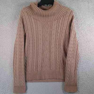 Pria Womens Brown Knit Sweater Size Medium Long Sleeve Turtleneck Classic Comfy - Image 1 of 4
