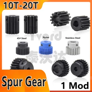 Spur Gear 10T 12T-20T 1 Mod Steel Pinion Gear With Steps Plastic gear Nylon gear - Picture 1 of 37