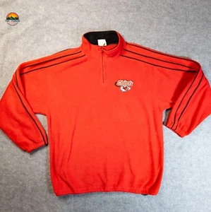 NFL Kansas City Chiefs Pullover Sweatshirt Red Fleece Quarter Zip Men's Size XL - Picture 1 of 10