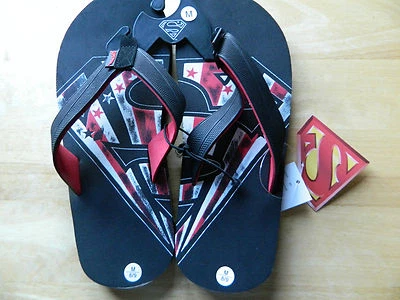 NEW w/Tags Official Superman Mens Flip Flops DC Comics - Sizes 6-13 - FREE Ship! - Image 1 of 3