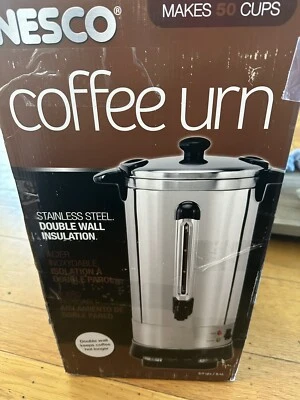 Nesco CU-50 Professional Coffee Urn, 50 Cups, Stainless Steel. USED w/ box - Image 1 of 4