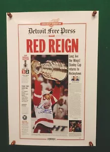 NICKLAS NICK LIDSTROM SIGNIERT RED REIGN POSTER DETROIT RED WINGS 24"x 16" JSA - Bild 1 von 7