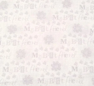 Kozy Kitties by Victoria Hutto Quilting Treasure BTY My Best Friend Gray White - Picture 1 of 3