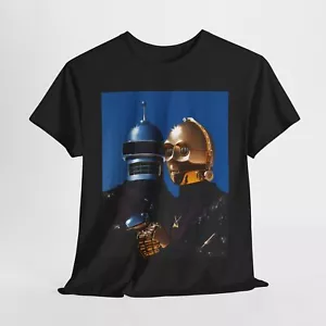 T-shirt Geeky Sci-Fi Crossover, maglietta Bender Futurama e c3po Star Wars, nerd - Foto 1 di 10