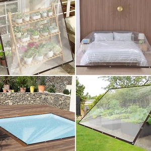 Abdeckplane Transparente mit Ösen Wasserdicht Fensterplane Durchsichtige Plane - Bild 1 von 17