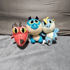 How To Train Your Dragon Hidden World Egg Plush Set 3 Red Hookfang Gronckle blue - Picture 1 of 5