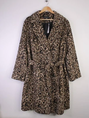 Dorothy Perkins Leopard Print Belted Coat Plus Size UK 24 - BNWT - Image 1 of 4