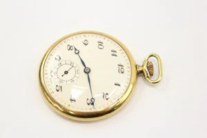 Mens Vintage Rolled Gold Open Face Pocket Watch Hand-Wind Working - Picture 1 of 5