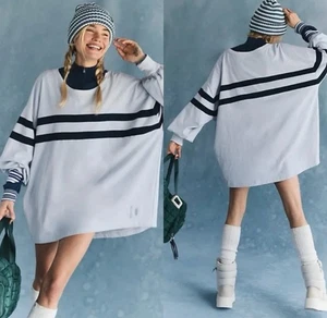 Free People Movement Post Up Layer Top Blue/Navy Stripe NEW Oversized - Picture 1 of 7