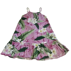 RJC Girls Hawaiian Sundress Size 7 Shoulder strap Pink Tropical print Vacation - Picture 1 of 8