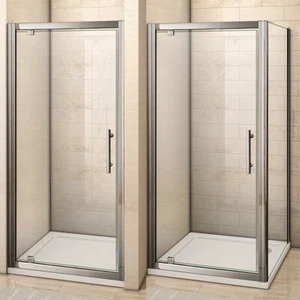 Pivot Hinge Shower Enclosure Glass Door Screen Cubicle Side Panel/Stone Tray 5mm - Picture 1 of 11