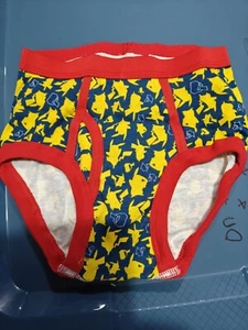 P4- Pikachu Underwear Boys Size 8 Pokemon Pikachu Briefs Pokeball 100% Cotton - Picture 1 of 2