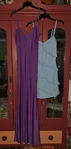 NWT Shein Dress Lot Bundle Two Large Blue Short Mod Long Purple Gown Belle - Picture 1 of 11