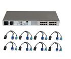 HP EO1010 1x1x16 16-portowy przełącznik KVM over IP 286598-001 +8 PS2 moduły kablowe POD