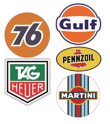 5x Rally Aufkleber Martini Oldschool 76 Oldtimer Tag Heuer Racing Kult #806